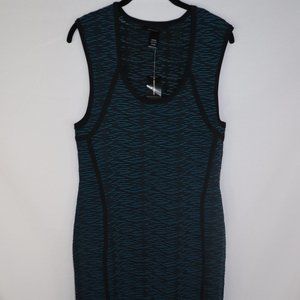 Turquoise/Black Fitted Dress
